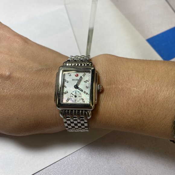 Michele Ladies Mini Deco with Diamond Dial (7635) - Picture 2 of 13